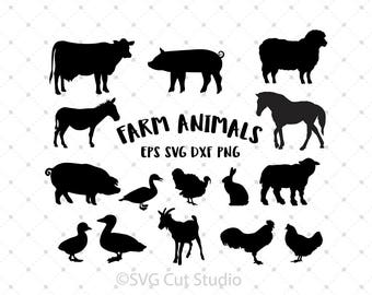 Farm Animals SVG, Farm svg, Horse SVG, Sheep svg, Rooster svg, Duck svg, Chicken svg, Turkey cut files for Cricut and Silhouette, svg files