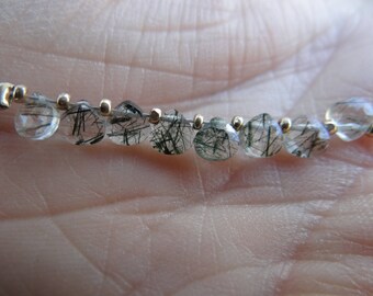 Green Rutilated Quartz | Faceted Heart Briolettes | 5mm | Sets of 8