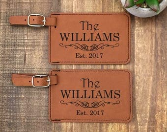 Personalized Luggage Tags - Set of 2 - Custom Luggage Tag - Wedding Gift - Customized - Travel Tags - His and Hers Luggage Tags