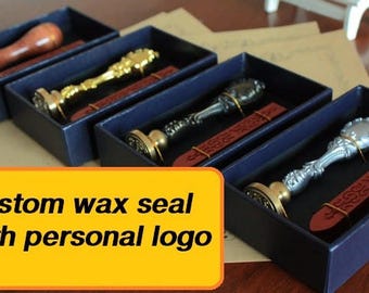 Customized Wax Seal Stamp Head Gift Box / Handle Vintage Copper Head Personalized Gift DIY Sealing Stamp For Wedding Invitation