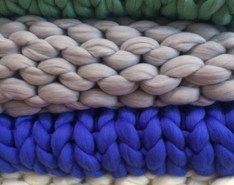 Free shipping, Chunky Knit Blanket, Plaid of thick yarn, blanket of thick yarn, merino wool, 100% merino, different sizes, knitted blanket