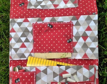 tobacco red graphic and small hidden pocket
