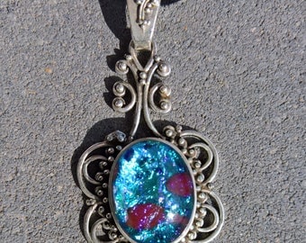 Sterling Silver Dichroic Glass Pendant