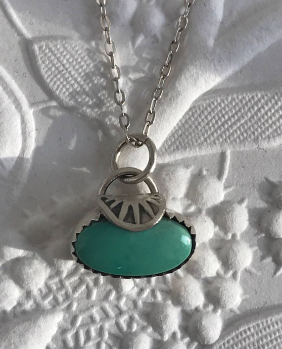 Sterling and turquoise bead necklace