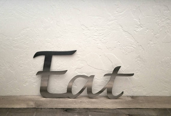 Eat Metal Sign Script Word Kitchen Wall Decor Eat Metal Sign Script Word Kitchen Wall Decor