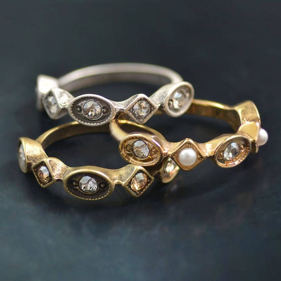Vintage Stacking Rings Stackable Rings Silver Bronze Gold