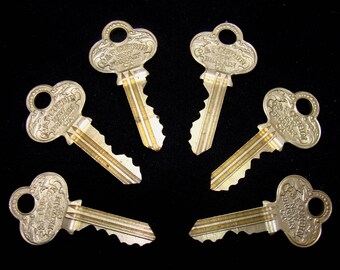 Vintage key lot - ornate key lot - old corbin keys - antique key lot - new britain keys - beautiful vintage keys - 6 vintage key bundle