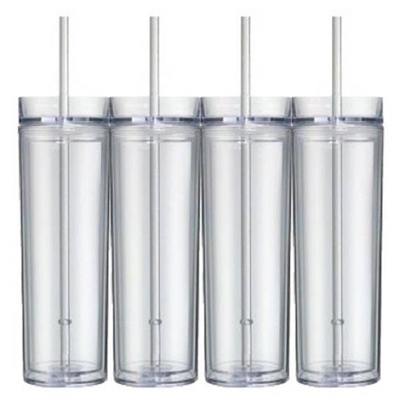 Skinny Acrylic Tumblers/Monogram Blanks/Blank Tumblers 16oz Tumblers Add 2" Monogram