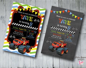 Blaze & the Monster Machines Birthday Invitation, Blaze Invitation, Printable/Digital