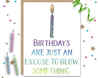Funny Birthday Card, Sexy Birthday, Naughty Card, Card for Him, Gay Birthday Card, Card for Boyfriend, Card for Husband, Birthday Gift