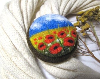 Women gift natural jewelry Gift handmade sister jewelry Needle felted woolen art Jewelry novelty mom gift Colored pin style rustic