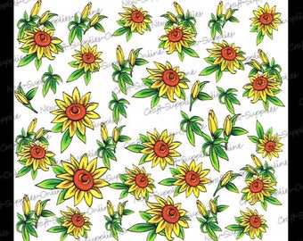 Flowers of yellow sunflowers M910 transfers
