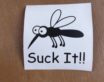 Mosquito Vinyl Decal-Yeti cup decal- laptop decal-funny decals-humor decal- car decals- truck decals-window decal- mirror decal- gag gifts