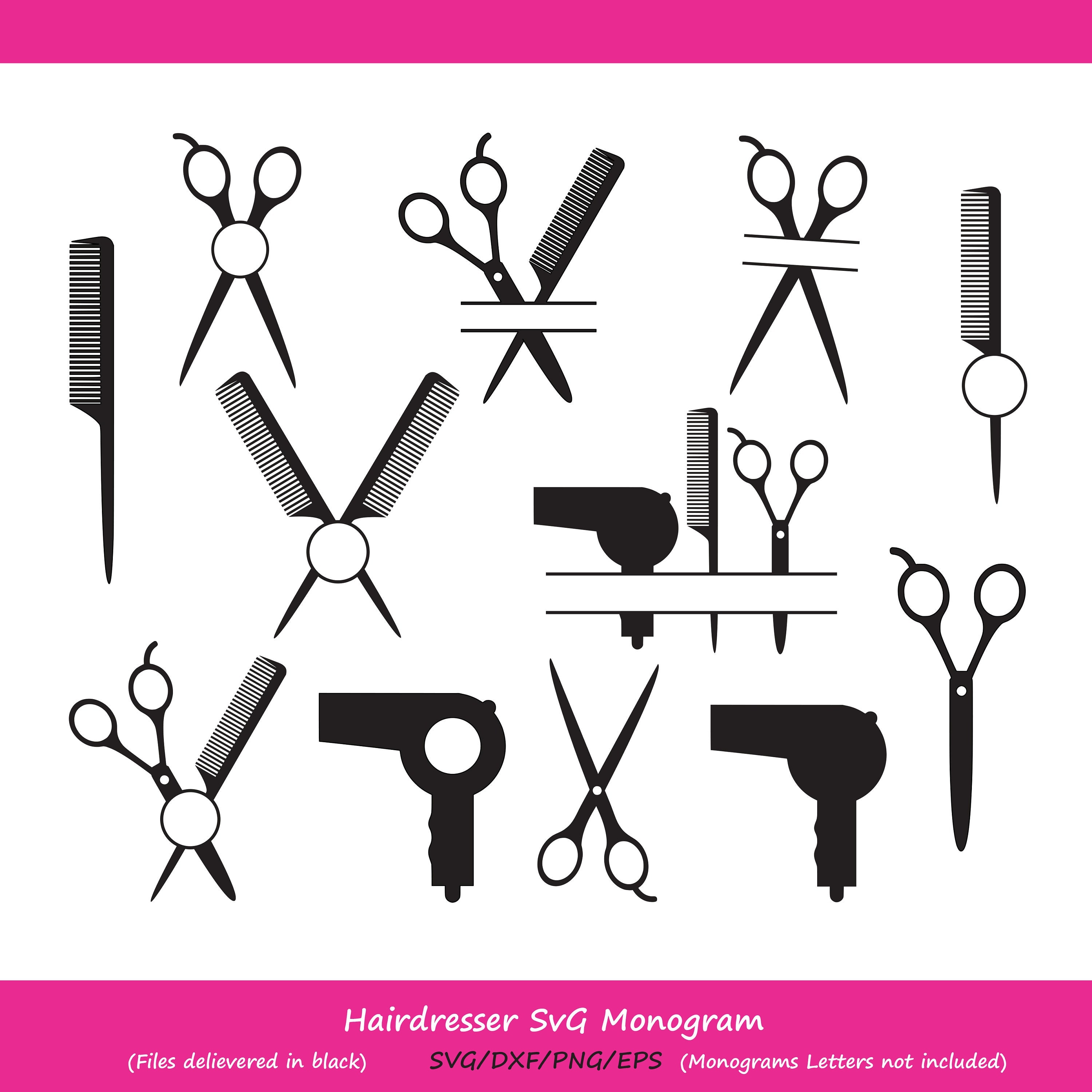 Download Hairdresser SVG Cut Files, Hairstylist SVG, Hairdresser Monogram SVG, Hairdresser Scissors Svg ...