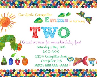 Very Hungry Caterpillar Birthday Invitation