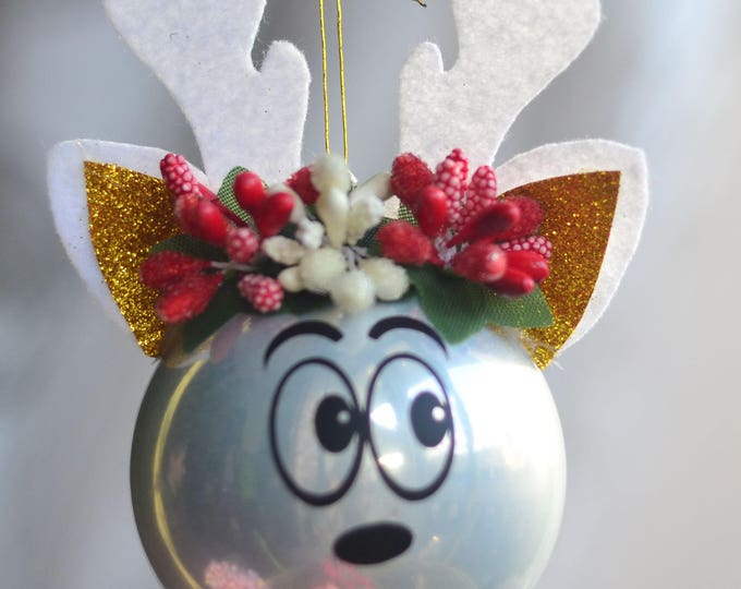 reindeer personalized gift christmas gift baby reindeer ornament сhristmas silver ornament Christmas baby shower christmas baby boy gift