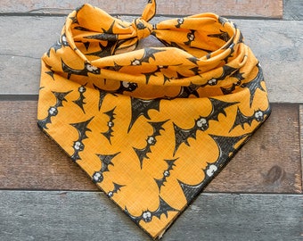 Bat Dog Bandana, Bat Bandana, Halloween Dog Bandana, Halloween Bandana, Tie On Bandana