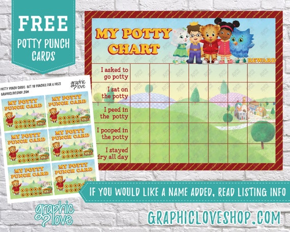 Printable Daniel Tiger Potty Chart FREE Punch Cards Mr