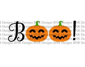 Boo SVG, Halloween SVG, Pumpkin, DXF File, Cricut File, Cameo File, Silhouette File