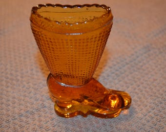 Vintage L.E. Smith Glass Boot Match Striker and Match Holder (R)