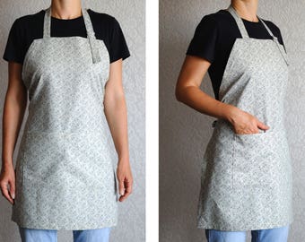 Natural Linen apron Womens Aprons Full apron Adjustable apron with pockets Cooking apron Kitchen apron Pinafore apron mother gift craft gift