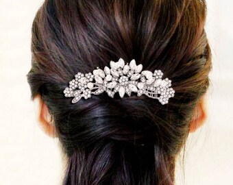 Pearl Bridal Hair Comb Crystal Hair Comb Silver Wedding Hair Comb Wedding Hair Accessories Rhinestone Bridal Headpiece Bride Bridesmaid Gift