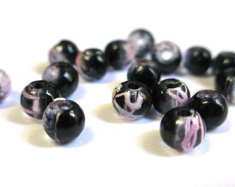 20 black or pink clear translucent 4mm
