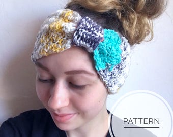Crochet Headband Pattern , The Nora Ear Warmer, Boho Crochet Headband, Crochet Headband, Knot Ear warmer Pattern, Children's Headband
