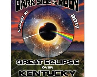 EC032 - Kentucky - Dark Side of the Moon Total Solar Eclipse 2017 Sticker (or MAGNET)