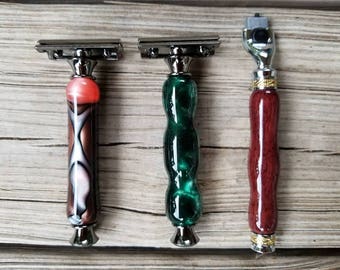 Custom Shaving Razors, Handmade, DE Safety Razor, Mach 3 Razor, Free Shipping