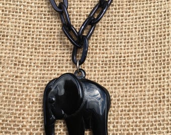 Vintage celluloid chain with elephant pendant