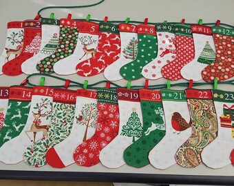 Advent Calendar Stocking Garland - 2017 Design