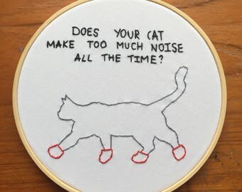 Its always sunny in Philadelphia kitten mittens Charlie Kelly quote embroidery hoop - embroidered wall art