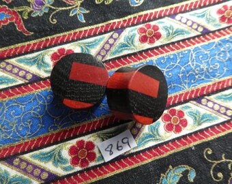 18mm Handmade Wooden 2000 Year Old Irish Bog Oak and African Pink Ivorywood Ear Plugs Pair - Easy Care ( Overall size 19.6mm )