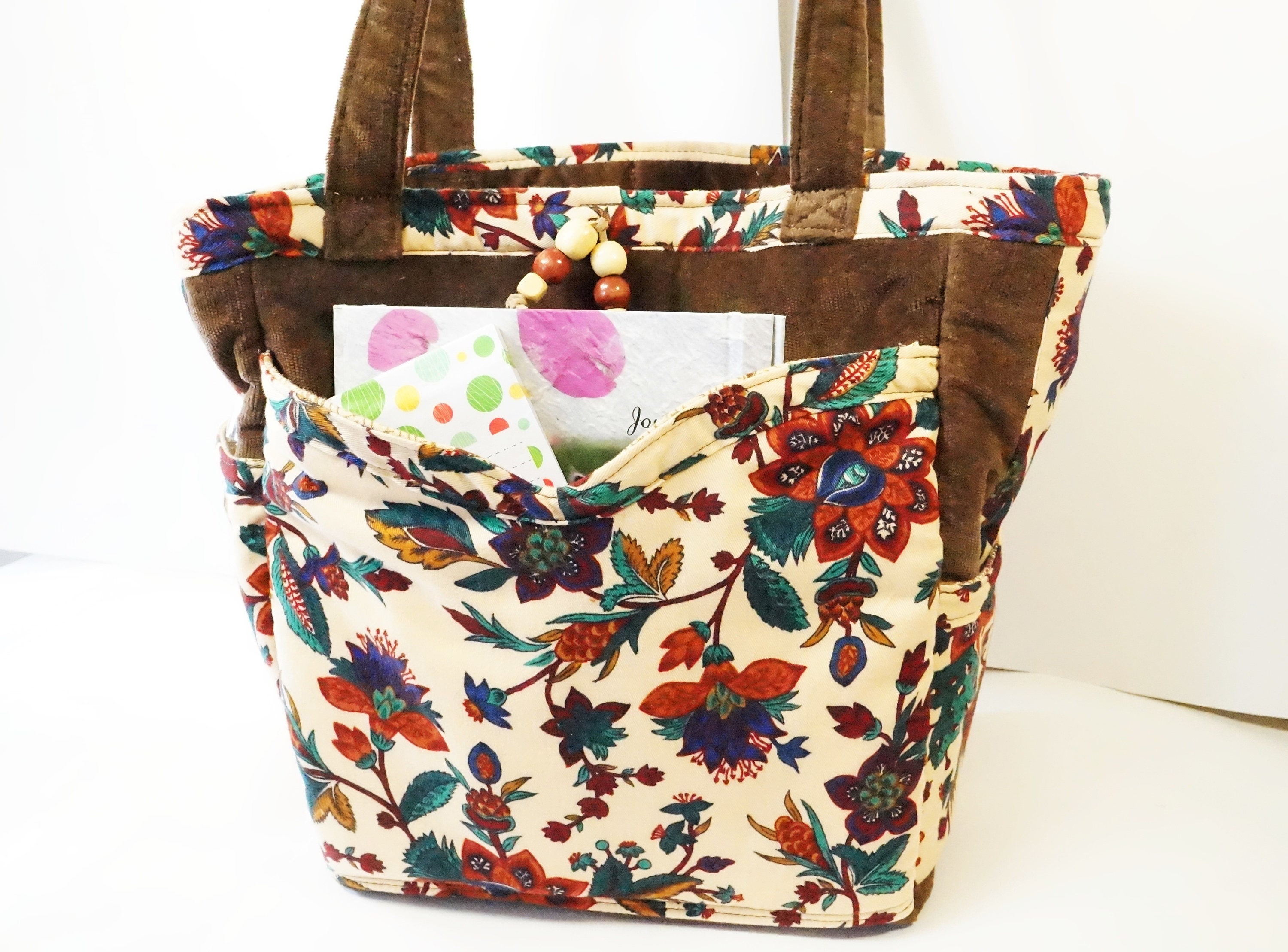 Extra Large Tote/Fall Tote Bag/Floral Tote Bag/Heavy Duty