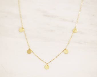 Coin Necklace / Gold Bohemian Necklace / Boho Necklace / Dainty Coin Necklace / Dainty Layering Necklace
