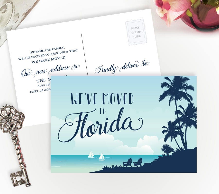 PRINTED We Ve Moved To Florida Change Of Address Cards   Il Fullxfull.1332667385 Mbyn 