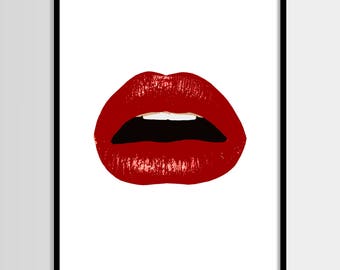 Lip print | Etsy