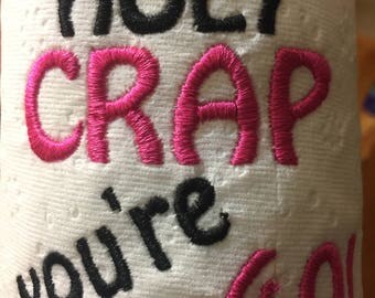 40th Birthday Gift. Birthday Gag Gift. Funny Gift. Hard To Buy For. Embroidered Toilet Paper