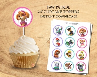 PAW PATROL CUPCAKE Toppers - Instant Download