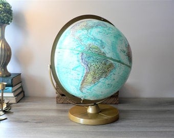 Vintage Replogle 12 Inch Globe - World Ocean Series