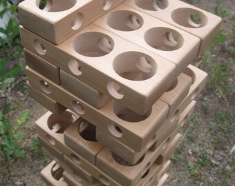 GIANT JENGA #3 Jumbo Jenga Giant Jenga with holes Jenga with holes Wedding Jenga Giant Jenga with three big holes