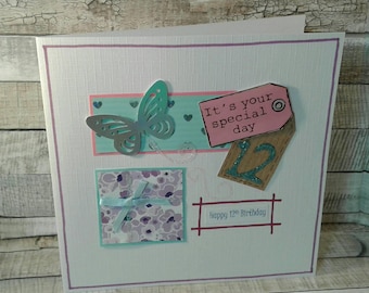 SALE / REDUCED / CLEARANCE / 12th birthday cards / age 12 / age Cards / birthday cards / handmade cards