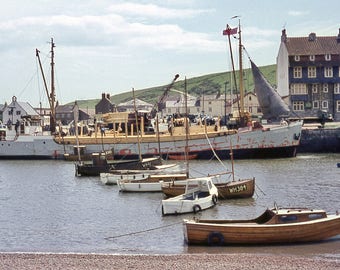 A4 framed print of the MV Friesenland at Bridport Harbour, West Bay