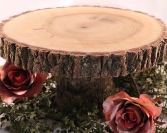 Wood slab cake stand! Rustic cake stand, wedding cake stand, wood slice cake stand, wood cake stand, wood, cake base.