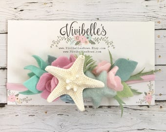 Mermaid headband, under the sea party, mermaid party, mermaid crown, mermaid headband, Baby Mermaid Photo prop, Mermaid flower crown
