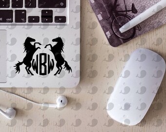Horse Monogram Decal, Horse Monogram Yeti Decal, Horse Monogram Car Decal