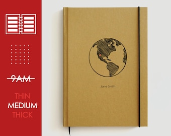 personalized planner | 2018 planner | 2018 agenda | weekly planner | monthly planner | daily planner | custom planner | world map