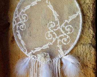 Vintage shabby chic lace dream catcher
