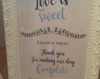Love is Sweet personalised Wedding Sign